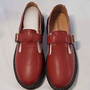 Stylish SPY Red Dress Shoes with Buckle